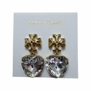 Tory Burch Roxanne Gold and crystal Heart Earrings